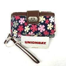 Union Bay Wristlet Wallet Cell Phone Holder Floral Canvas Brand New