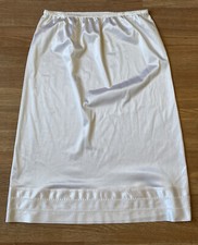 Vintage FORTUNE White Half Slip Lace With Satin Embroidered Hem Medium