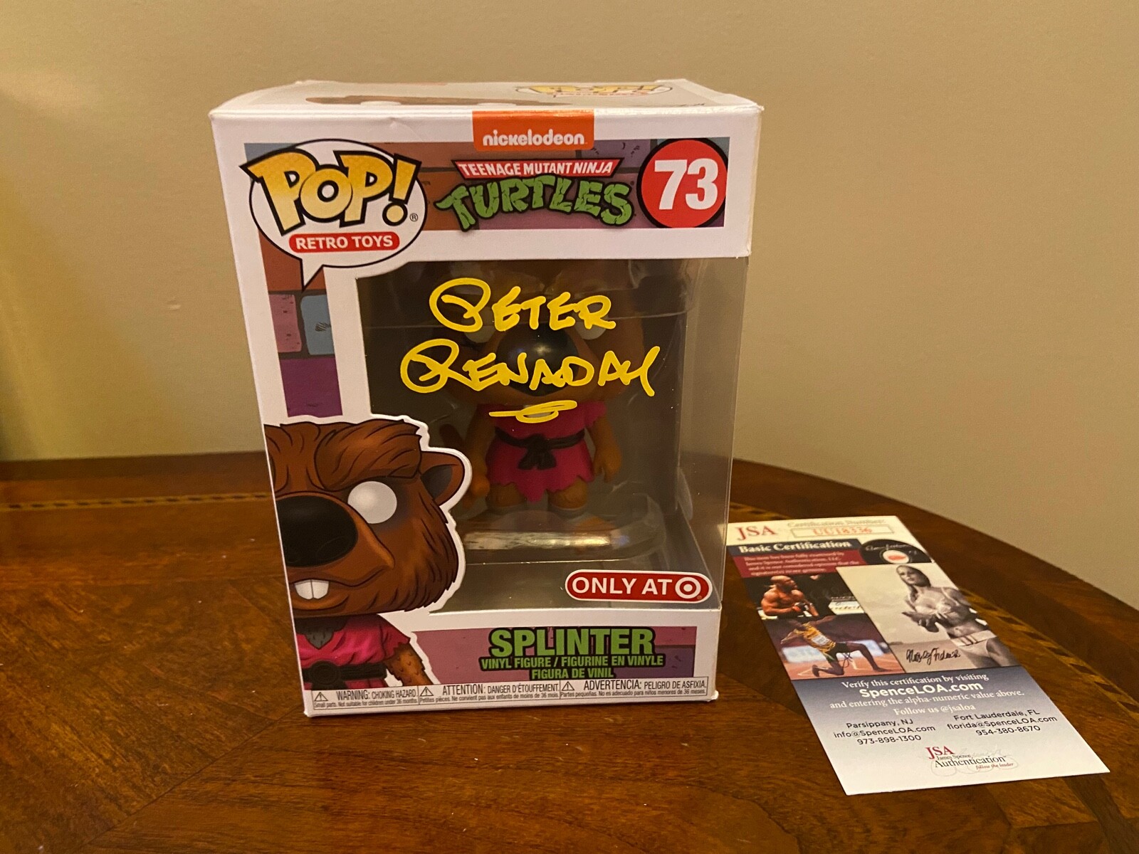 Funko Pop Teenage Mutant Ninja Turtles Tmnt Splinter #73 Peter Renaday Sign Jsa