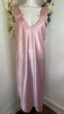 Vintage Val Mode Pink Lingerie Peignoir Sleep Gown Dress Ankle Length Size Large