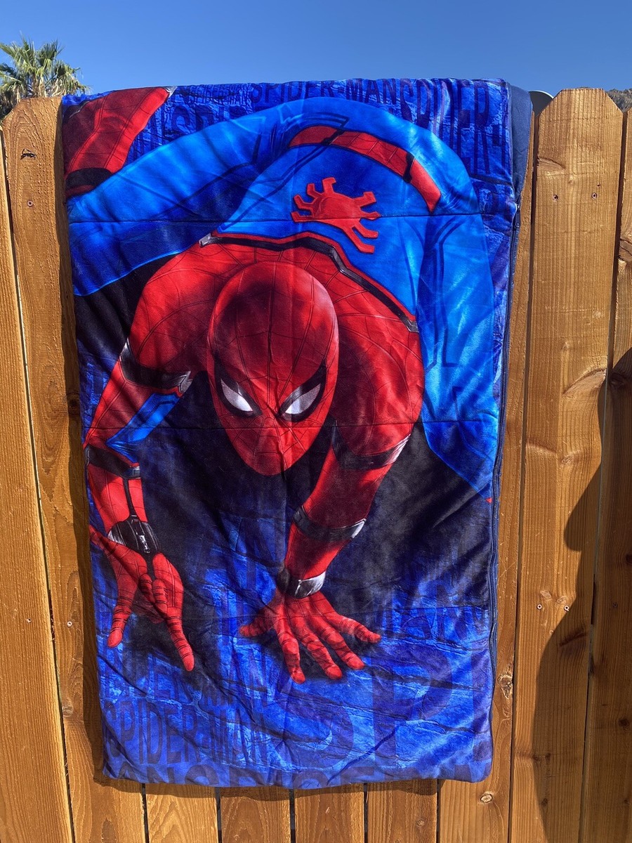 spiderman kids deluxe plush sleeping bag