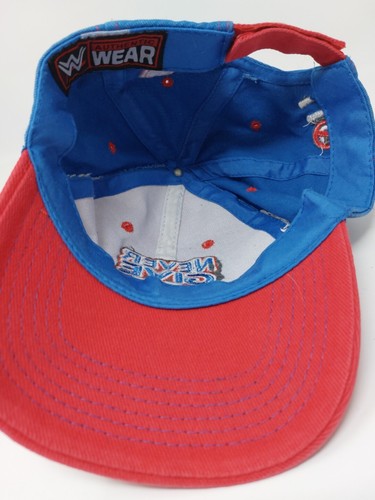 John Cena Never Give Up U Cant See Me Strap Back Hat WWE Authentic Wear Cap - Picture 5 of 5
