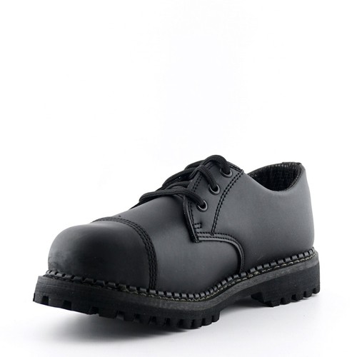 Neu Grinders Regent Cs schwarz 3 Ösen Leder Stahlkappe Kampf Unisex Schuhe UK - Bild 5 von 6