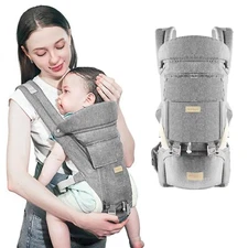 Baby Carrier with Waist Stool, Baby Carrier with Hip Seat, One Size Fits All Ada