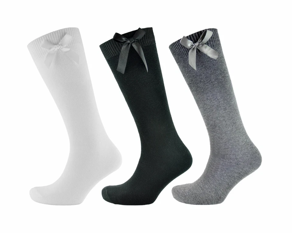 UNDERCOVER Mädchen Damen Kniestrümpfe Schulstrümpfe mit Schleifen Cotton Rich (3 oder 6 Paar)