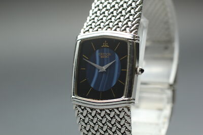 Vintage 1983 [N MINT] SEIKO Credor 6730-5340 Blue Agate 21mm