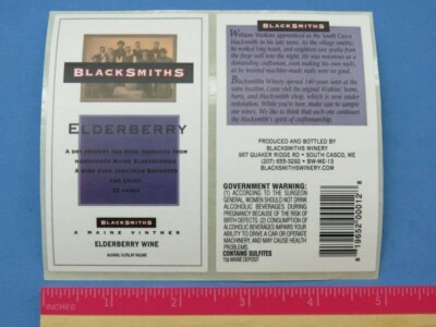 BEER Brewery STICKERs ~ BLACKSMITHS Elderberry Wine ~ A Maine Vintner