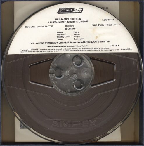 Benjamin Britten, LSO "A Midsummer Night's Dream" London 7½ ips Reel Tape (2x) - Picture 3 of 4