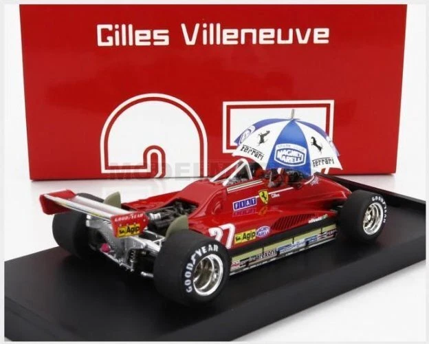 BRUMM R593-CHU-UPD-2024 FERRARI - F1 126C2 N 27 BRAZILIAN GP 1982 GILLES VILLENE - Immagine 4 di 4