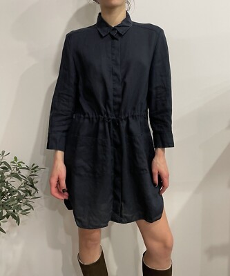 blue maxi linen dress Knot Linen Dress Long Blue S / Blue main image 0