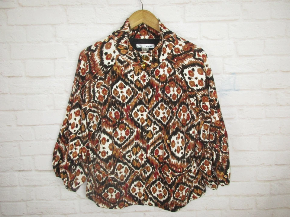 Chaqueta Blazer WD NY Mujer Talla 14 Marrón y Tostado Manga Ondulada Otoño Glamour Foto 2 de 4