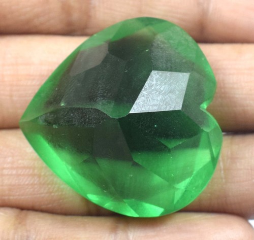 Certified Brazilian Green Topaz 64.05 Ct Heart Shape Gemstone E7810 Best Offer - Picture 3 of 7