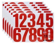 ONLYKXY 6sheet 0-9 Vinyl Self Adhesive Mailbox Number Sticker Waterproof Red