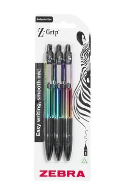 Zebra Pen Z-GRIP Smooth Elegance Metallic 1 count (Pack of 3), 