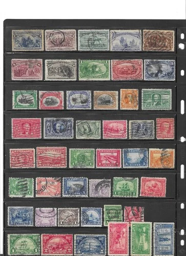 Large Used US Stamp Collection  (Scott  230 - 619)  46 Stamps  ALL DIFFERENT!!!