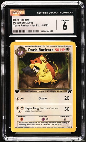 Dark Raticate (1st Edition) graded CGC 6 for sale on eBay