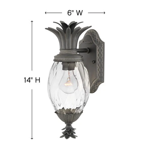 Hinkley Lighting 2126 Black Plantation Single Light 14"H Outdoor Wall Sconce - Picture 5 of 5