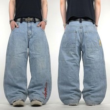 Vintage y2k faded embroidered grunge archive baggy rare wide leg jeans