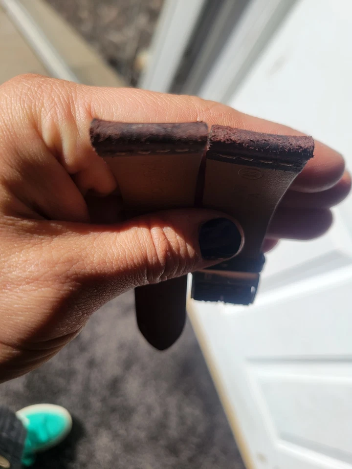 Correa de reloj Genhine de cuero Colareb hecha en Italia 22 mm marrón oscuro Foto 3 de 4