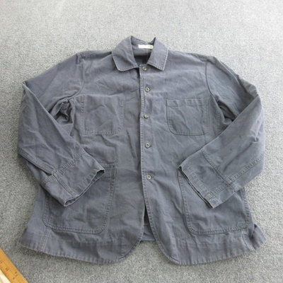 #ad Universal Works Jacket Mens XL Gray Cotton Canvas Military Chore Button Front $79.99