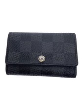 LOUIS VUITTON Multicle 6 Damier Ebene Leather Black Men's