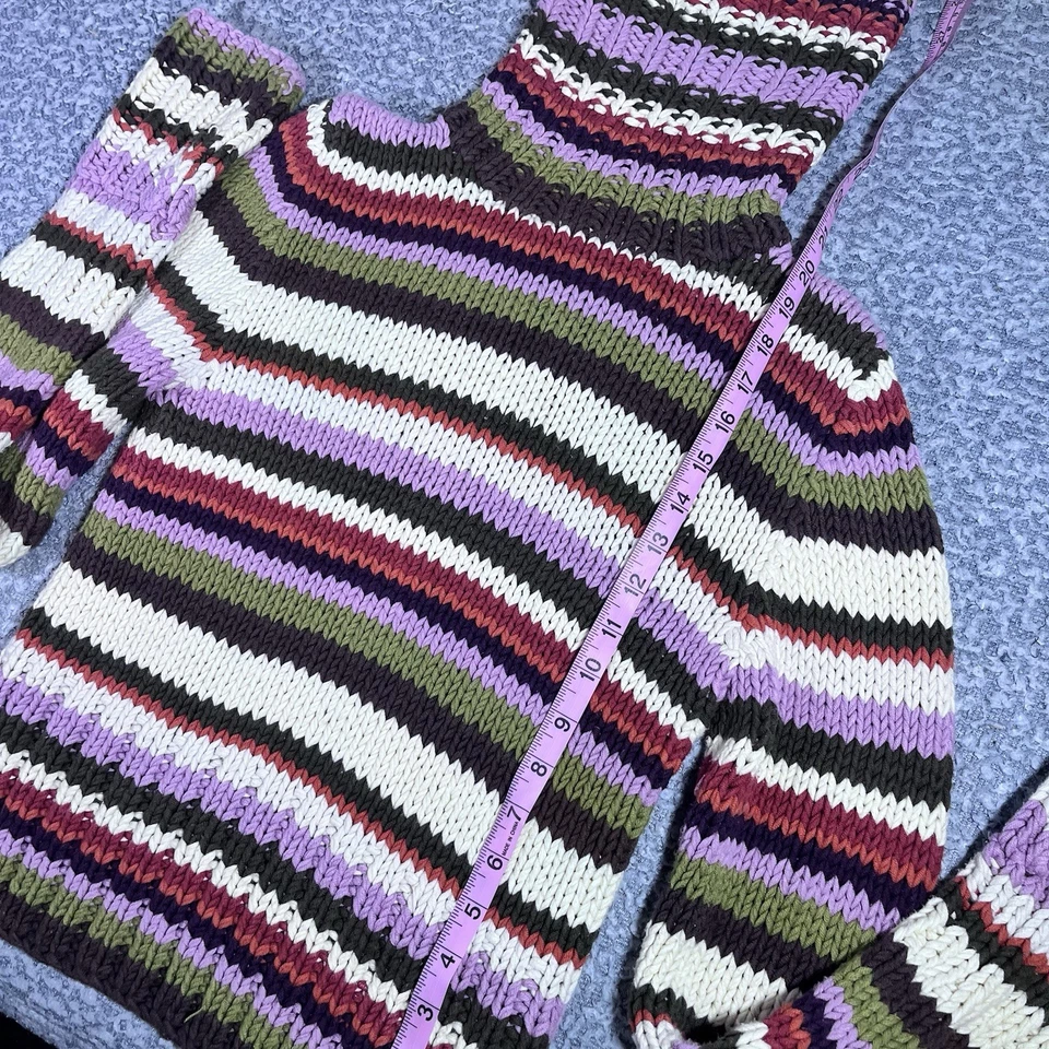 The Limited Hand Knit Sweater Vintage Turtleneck Stripes Y2K - Image 4 of 4