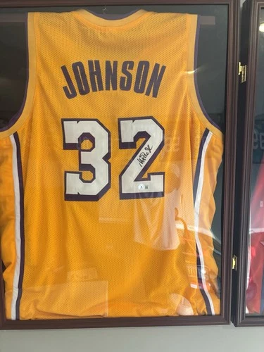 Magic Johnson Signed Los Angeles Lakers Basketball Jersey #32 Original