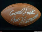 Joe Namath Signed Inscribed "Good Luck" "X12" Wilson NFL Football AUTO JSA COA