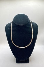 Sterling Silver 925 Herringbone Chain Necklace Italy 4.5mm 20"