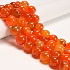 Orange Dragon Vein Agate Smooth Round Beads Size 18mm 15.5" Strand