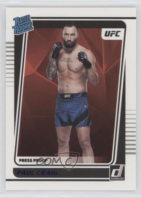 2022 Donruss UFC Rated Rookie Press Proof Purple Paul Craig #202 Rookie RC