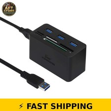 Kingwin USB Hub Adapter with Card Reader - 5 Gbps Speed, Black