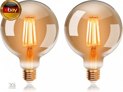 EXTRASTAR Edison Vintage Glühbirne, 95mm Durchmesser, G95 E27 LED Filament 