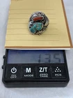 Vintage NAVAJO STERLING SILVER ORNATE “TURQUOISE & CORAL” RING-13.5 Grams
