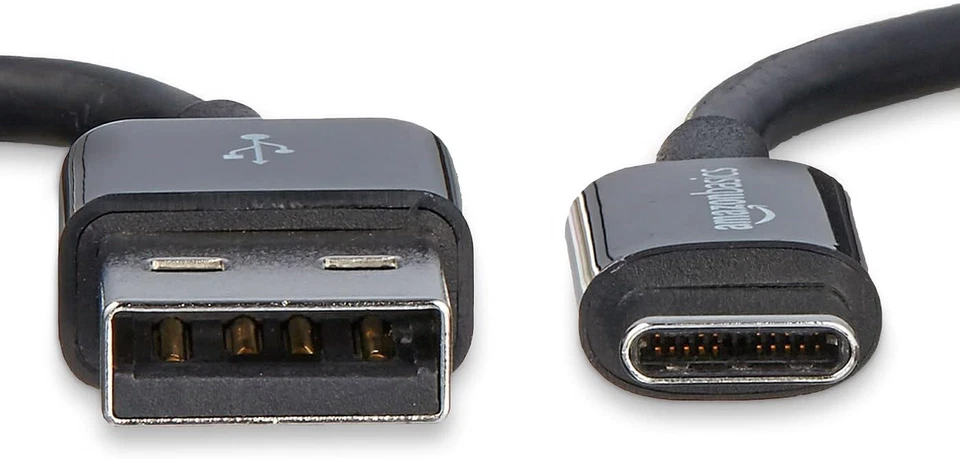 Paquete de 5 cables de carga rápida USB-C a USB-A 2.0 de Amazon Basics, velocidad 480 Mbps, USB-I Foto 2 de 4