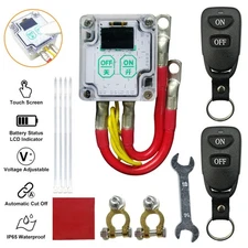 Car Battery Cut-off Disconnect Master Kill Switch w/ 2x Wireless Remote Control