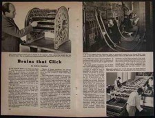 ENIAC Aiken Mark II 1949 pictorial "Brains That Click" Vintage Computer