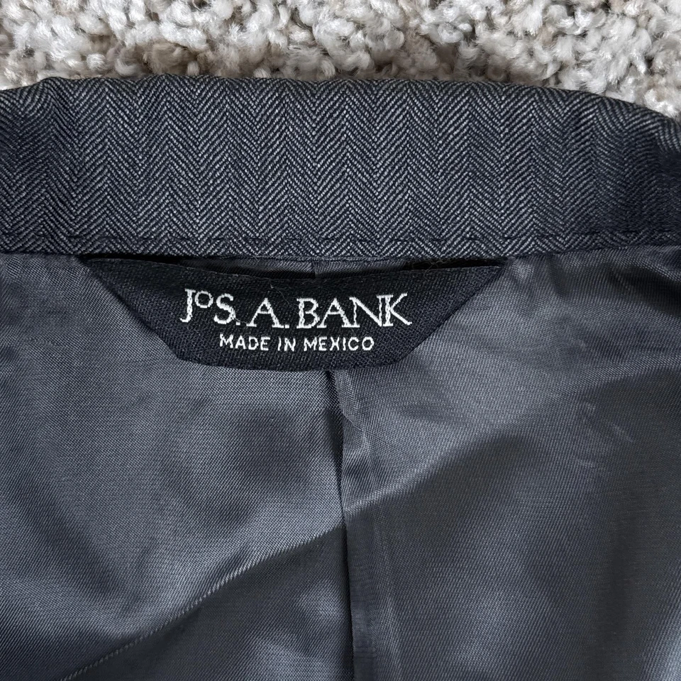 Jos A Bank Blazer Mens 41L Gray Wool Signature Collection Sport Coat Jacket - Image 2 of 4