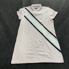 TOMMY HILFIGER Banner Stripe Polo Dress Women's Size XL Cradle Pink