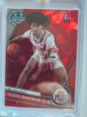 2023-24 Bowman University Chrome Red Refractor /5 -  Taison Chatman