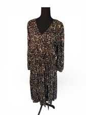 Lane Bryant Women’s Plus Size Long Sleeve Faux Wrap Midi Dress Floral Tie Waist 