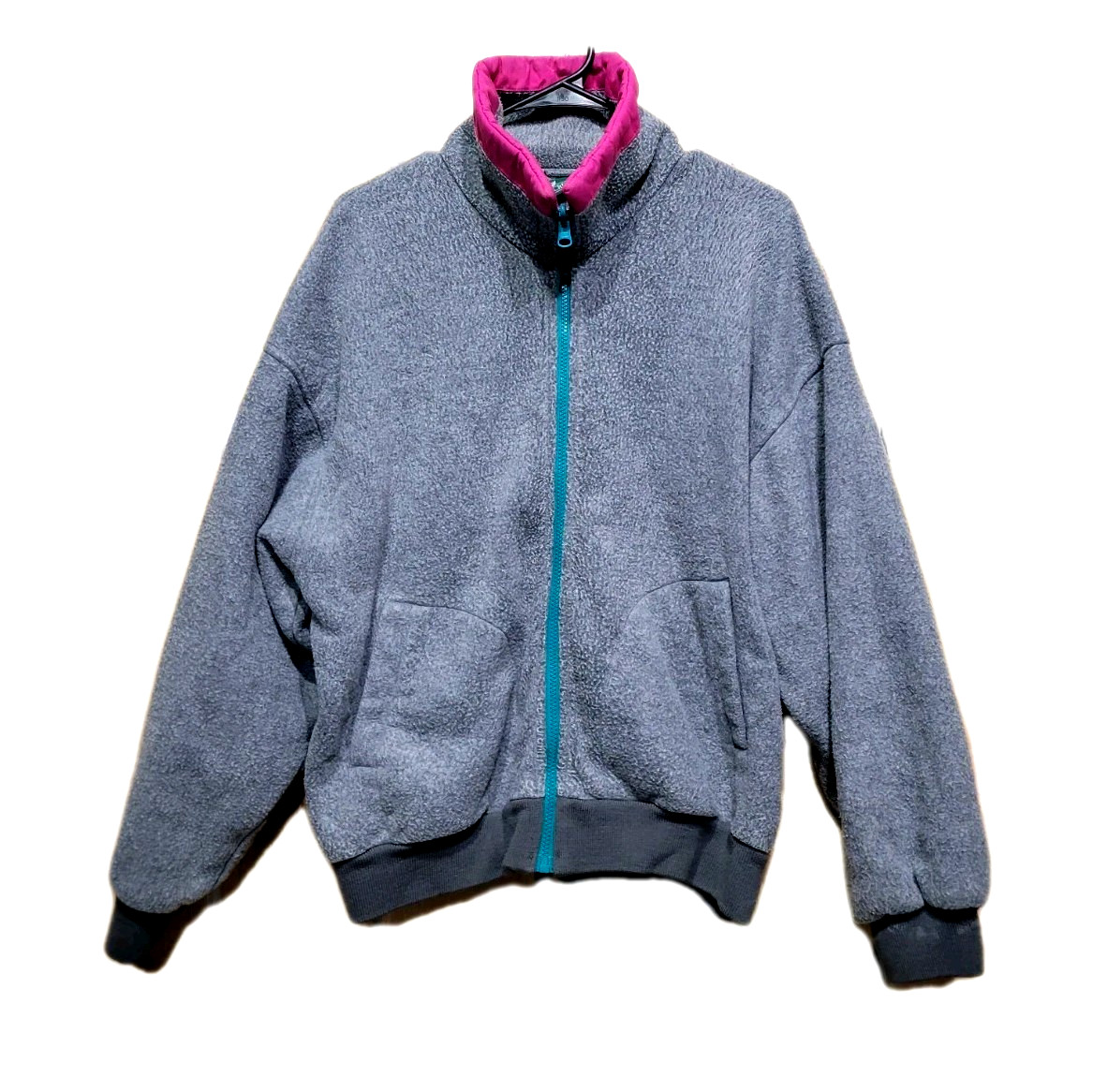 Cabin Creek fleece Jacket Full zip  Women's Large pink and grey collar
