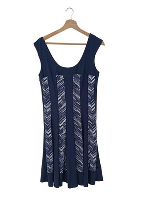 CONNECTED APPAREL A-Linien Kleid Damen Kleid Gr. DE 40 blau-weiß Elegant
