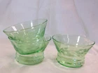 3 Vintage Green Depression Glass 2" h x 3 1/2" diam. Sherbet/ Dessert Cups