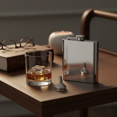 6 oz Stainless Steel Hip Flask - Mirror Polish | Funnel | Gift Box Set Option