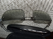 GUCCI Rimless Rectangular Sunglasses Silver Metal Frame Gray Tinted Case