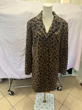 Express Leopard Print Button Front Mid-Length Women's Overcoat Size 13/14
