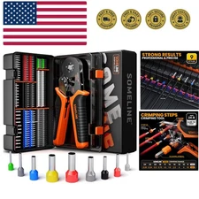 Ferrule Crimping Tool Kit,Self-Adjusting Pliers for wire ferrules AWG 24-8, W...