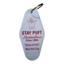 Stay Puft Ghostbusters inspired stay puffed marshmallow keytag