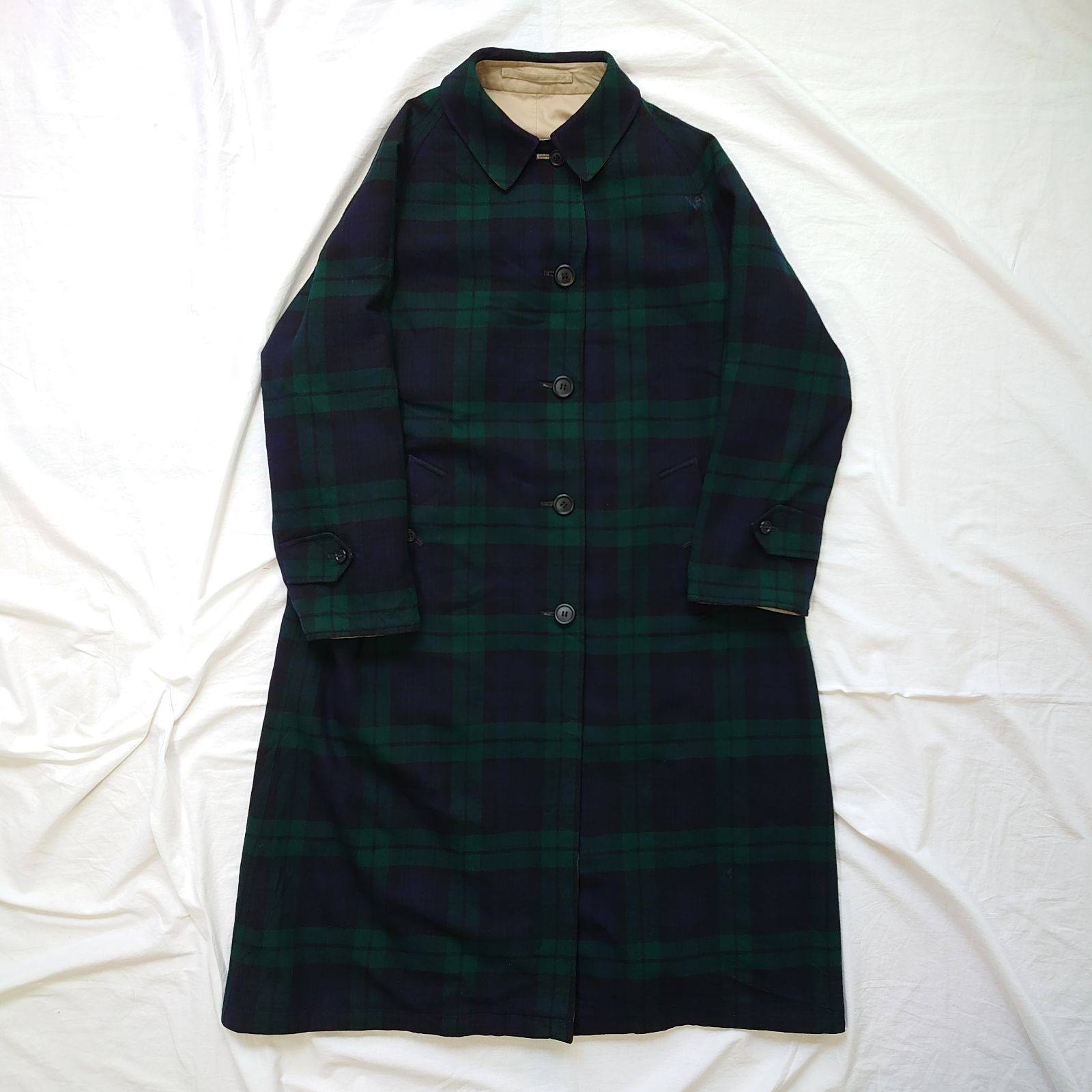 Burberrys Reversible Coat with One Sleeve Black Watch Used From Japan thumbnail 2